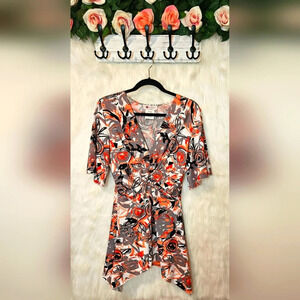 Aldila Colorful Curved Hem Mini Dress Tunic (NWOT)